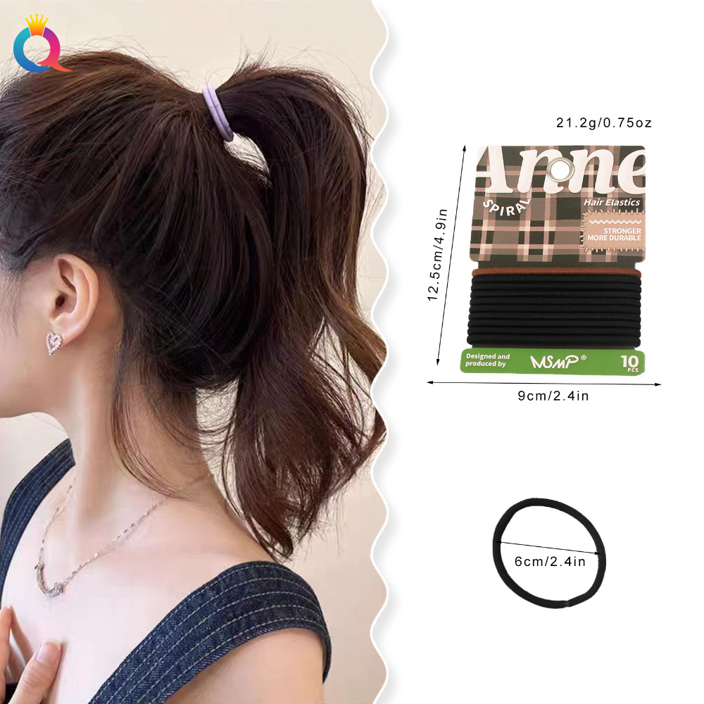 Qiyue Cross-border Colorful hair ties, girls' high school elastic rubber bands, hair ties, high-end hair ties, and hair accessories wholesale details Picture