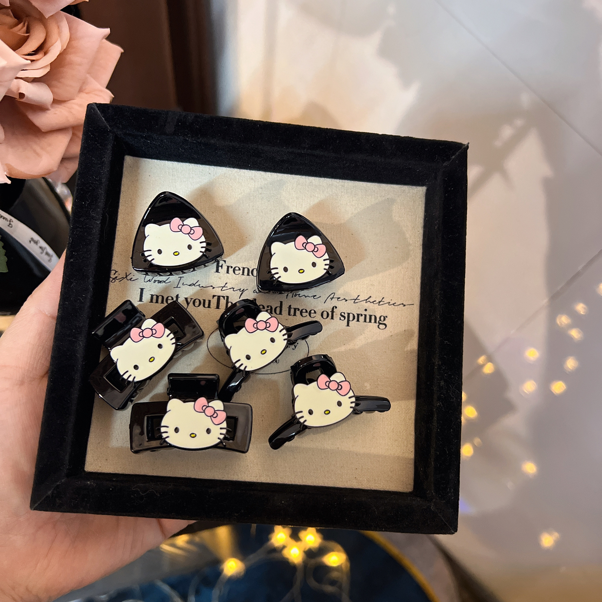 Korean kt cat hair clips, ins high-end style, fringe seaside clips, cute small scratch clips, women's high-end style, mini shark clips Specification drawing