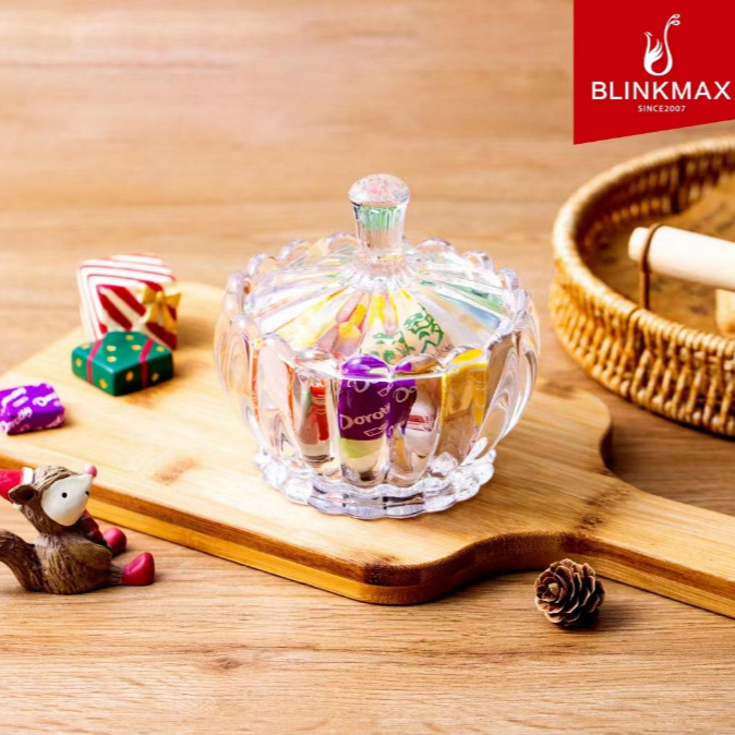 Lizun Nordic European-style glass candy cups, snack cans with LIDS, sugar jars, coffee and rock sugar jars, storage jars full figure