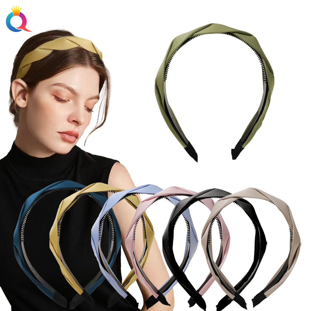 Qiyue Cross-border twisted hair Band, small fragrance style, high-end headband, face washing, hair pressure, high top of the head, hair hole, hair accessories wholesale details Picture