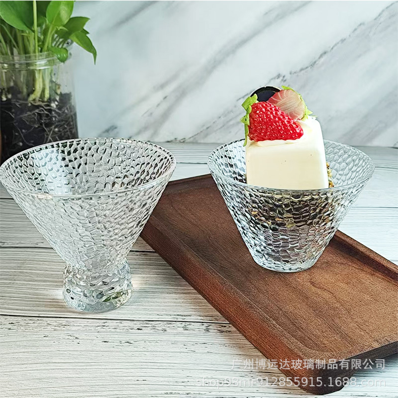 High-appearance-level ice cream bowl, dessert salad bowl, glass bowl, household fruit yogurt pudding glass bowl, martini cup Specification drawing