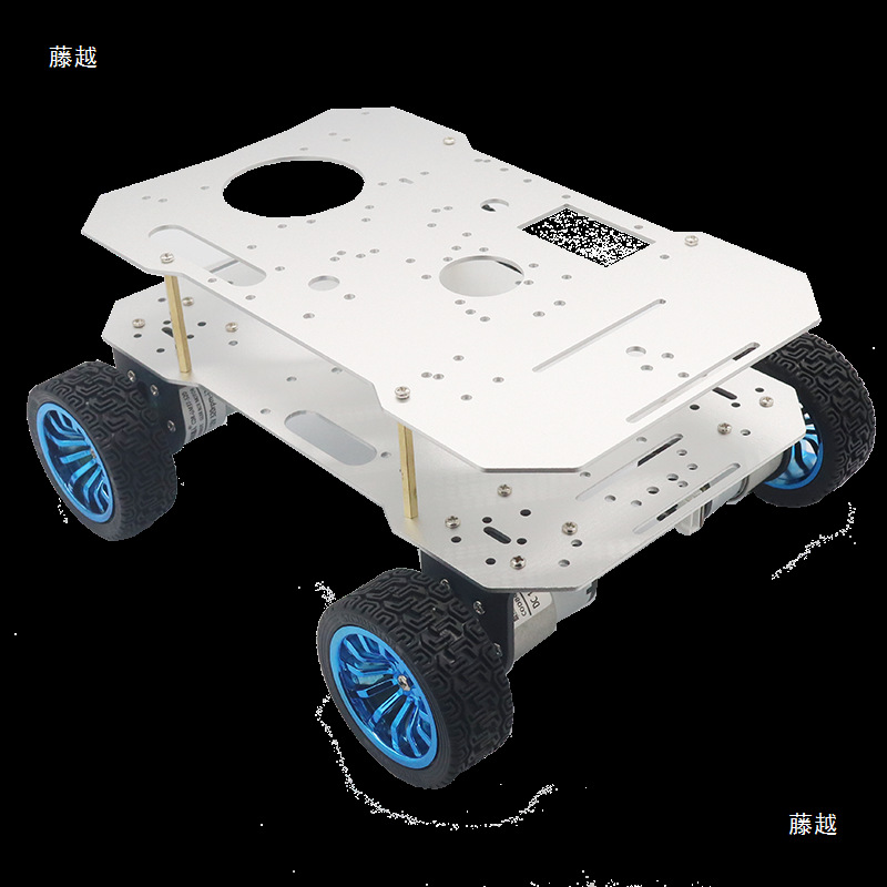 Four-wheel differential chassis ROS robot trolley 4WD four-wheel 520 encoder motor aluminum alloy frame model Item Picture