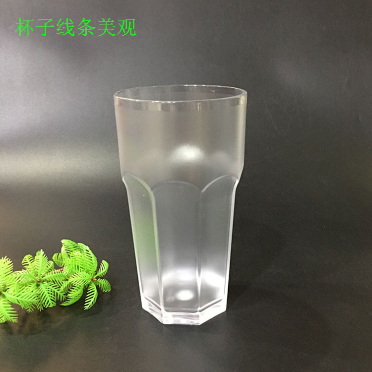 New frosted PC acrylic plastic octagonal water cup, shockproof transparent beer mug, juice drink cup Specification drawing