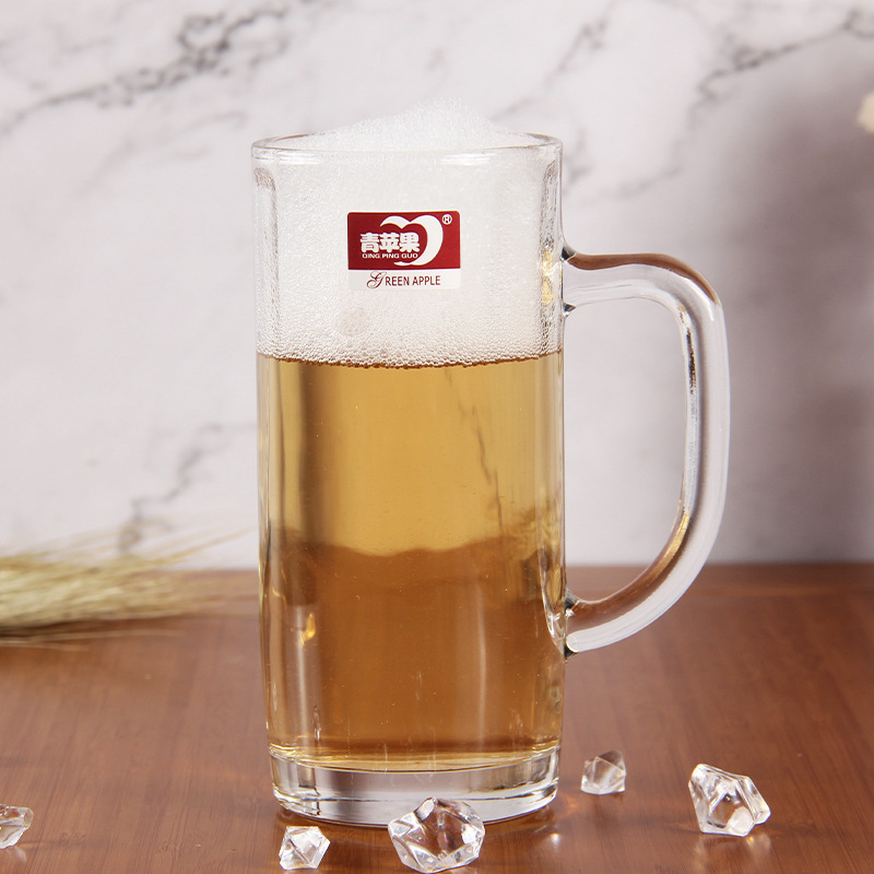 Wholesale of large-capacity green apple beer mugs, draft beer cups, juice cups, beverage cups, water cups and glass cups with logo printing Application Scenario