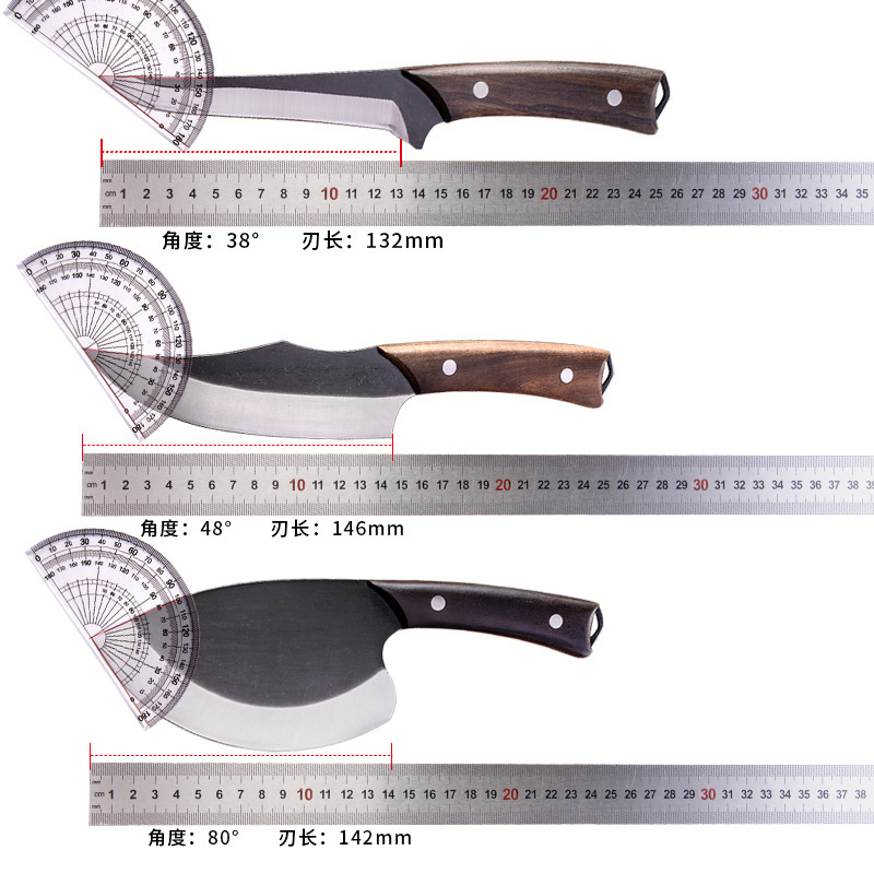 Old-fashioned forged slaughtering, cutting, meat and bone removal knives, fish slaughtering knives, forged black-faced high-carbon steel sharp small fish knives Application Scenario