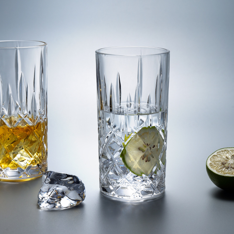 Lizun transparent glass beer mugs, thick-bottomed water cups, juice cups, restaurant, bar, KTV whisky glasses, foreign wine glasses Application Scenario