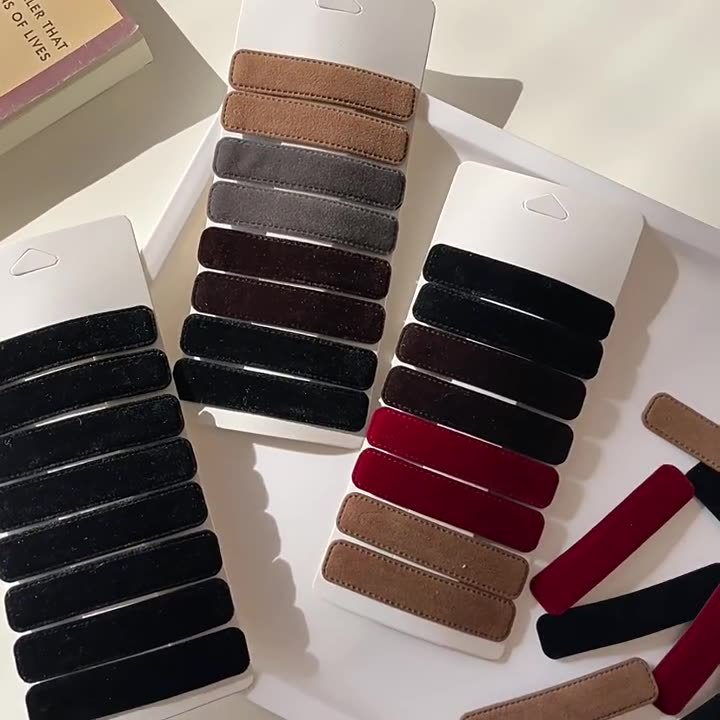 Square velvet hairpins, hairpins, side clips, back of the head, BB clips, side bangs clips, hairpins that won't damage or break hair details Picture