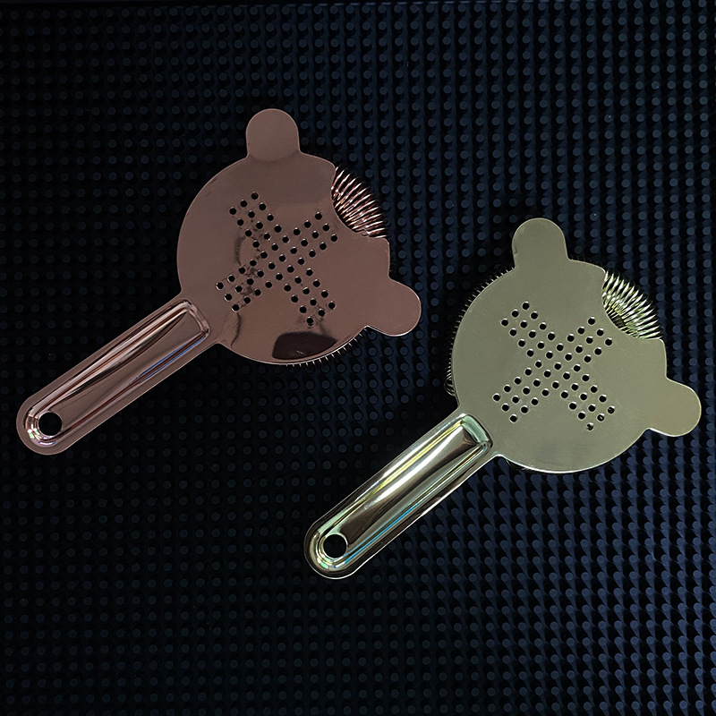 304 stainless steel European Hawthorne cocktail ice strainer, cross ice separator, ice strainer, mesh wine strainer Specification drawing