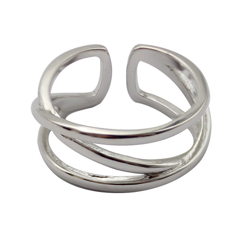 Retro aged multi-layer plain ring open ring for women, simple, fashionable, individualistic and cold style Korean ins style ring Item Picture