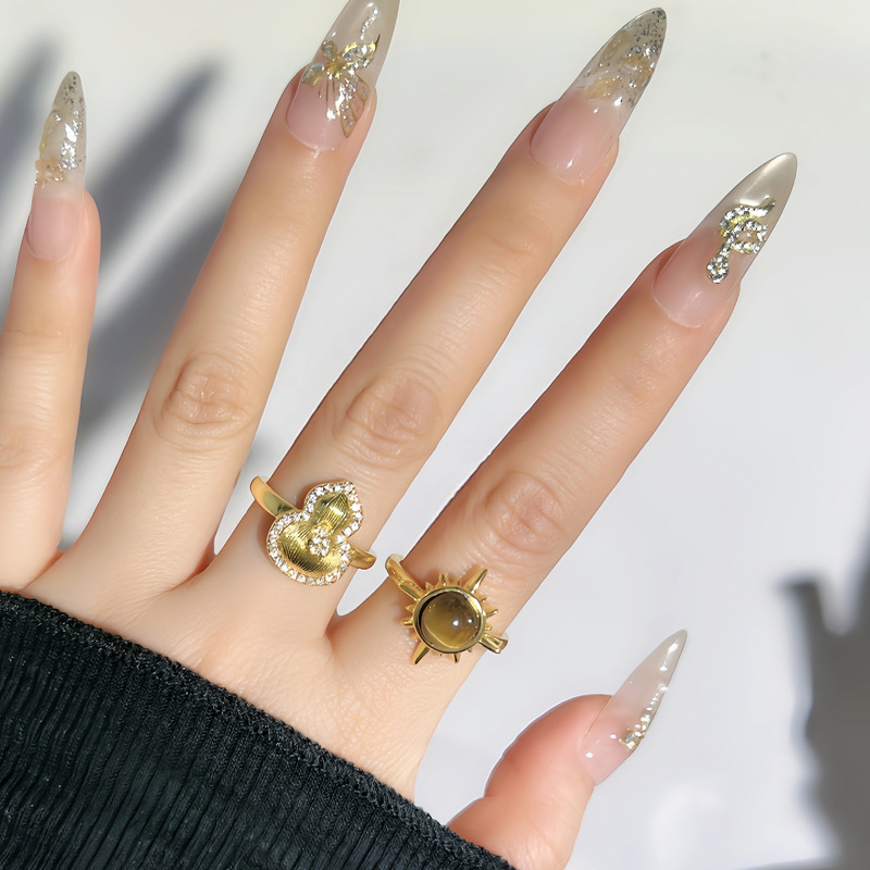 Maillard Sunflower Tiger's Eye Ring for Women 2025 New Style Gourd Niche Design Retro high-end ring Application Scenario