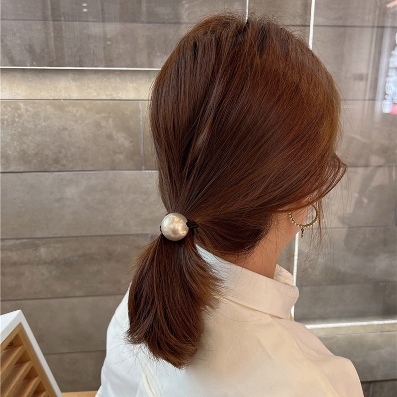 Minimalist large-sized pearl hair tie for girls, Korean-style high-end hair band, new spring and summer style hair tie, high-end hair accessory details Picture