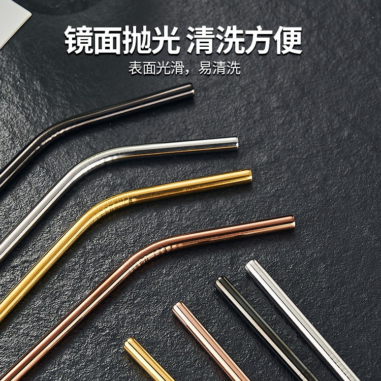 304 stainless steel eco-friendly straw Mason Cup cocktail juice drink, curved metal elbow creative long drinking tube details Picture