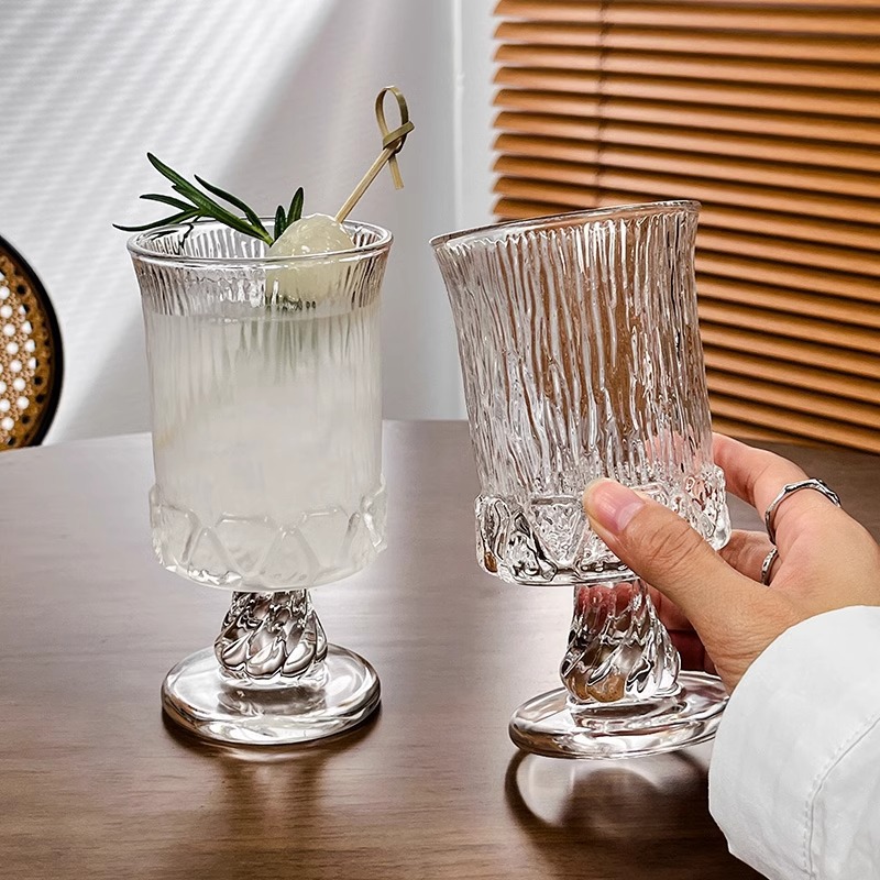 French court goblets, niche design glass cups, red wine glasses, fruit wine glasses, juice cups, coffee cups and beverage cups Item Picture