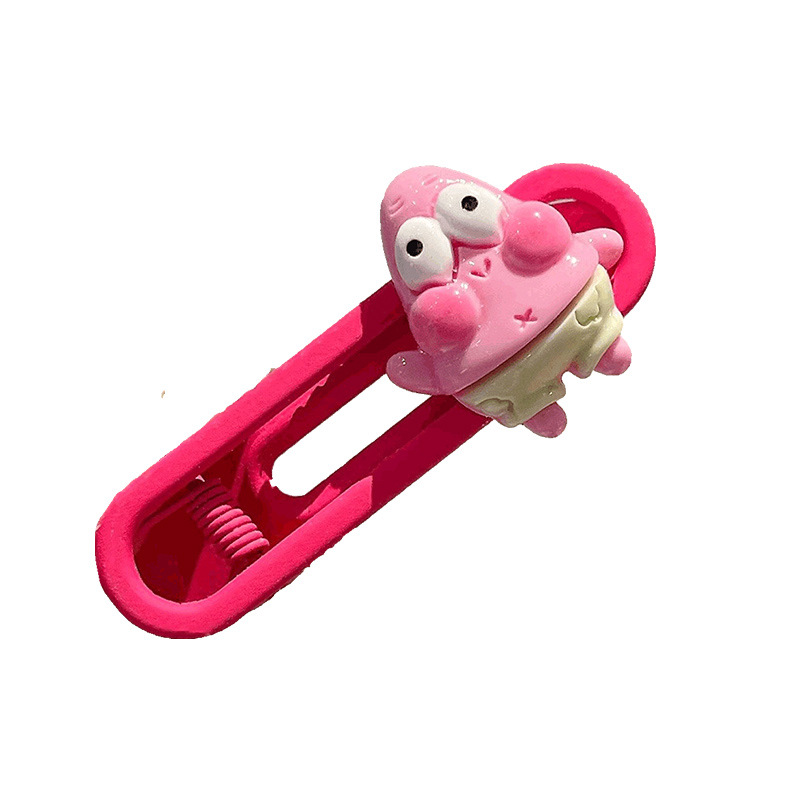 The side clips of the Douyin hairpin are cute and girlish. The side bangs clips of the SpongeBob hairpin are cartoon and anime duckbill clips Item Picture