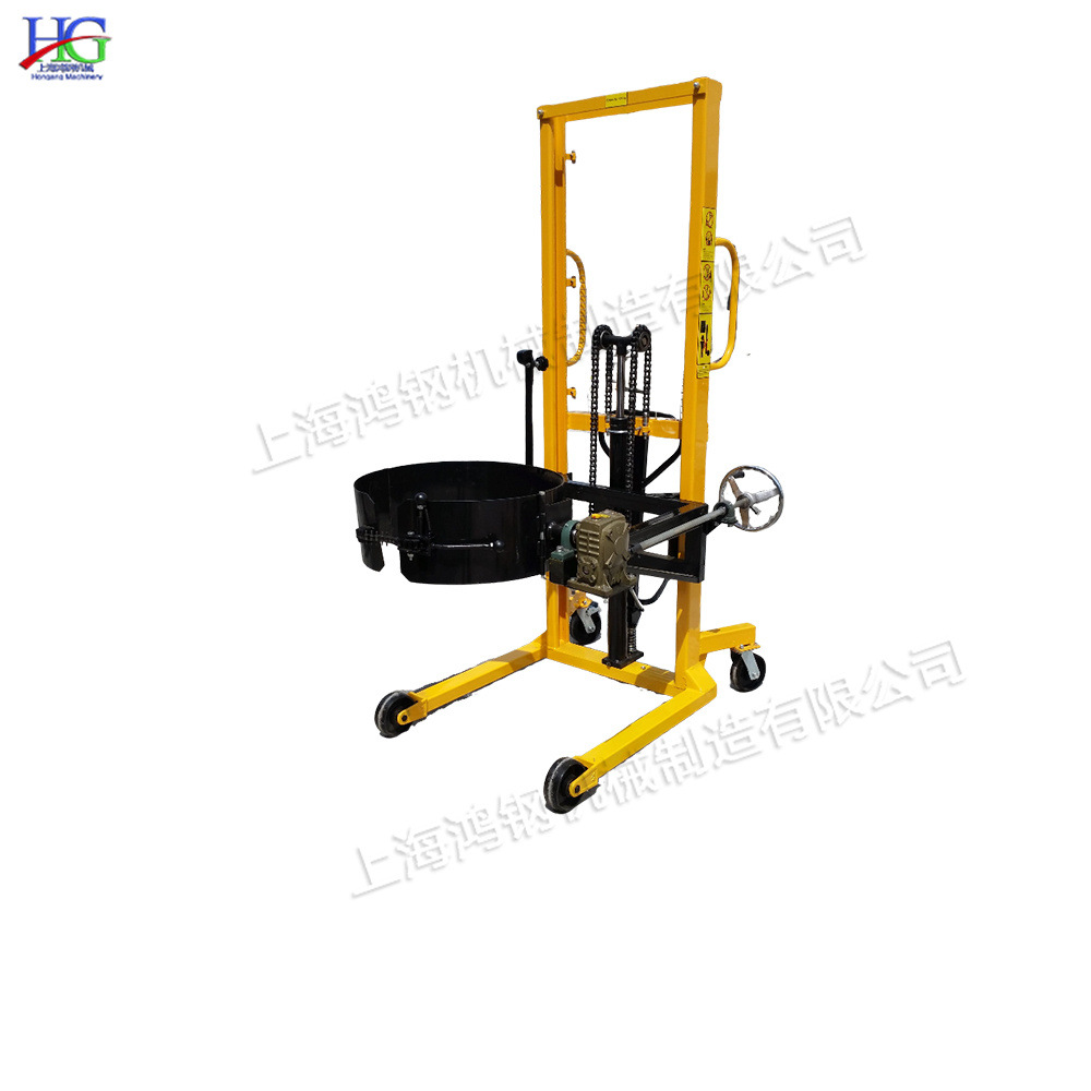 Hydraulic oil drum transport vehicle, small plastic oil drum dumping vehicle, fully automatic oil filling and lifting equipment full figure