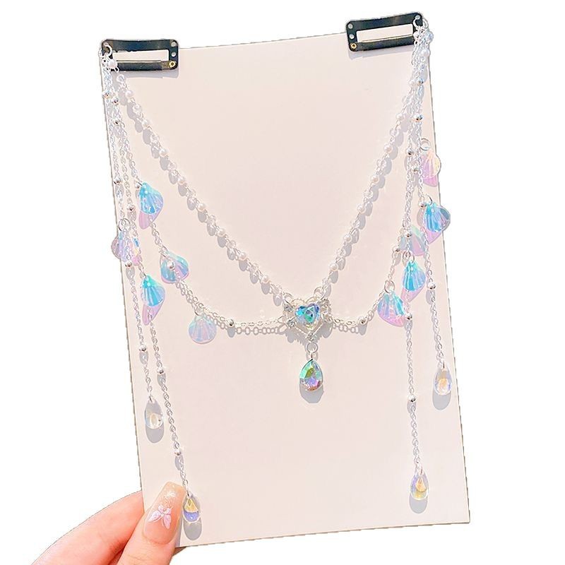 Children's mermaid princess with mermaids, ancient Hanfu, hair ornaments, forehead chains, and girl butterfly fairy earrings performance Item Picture