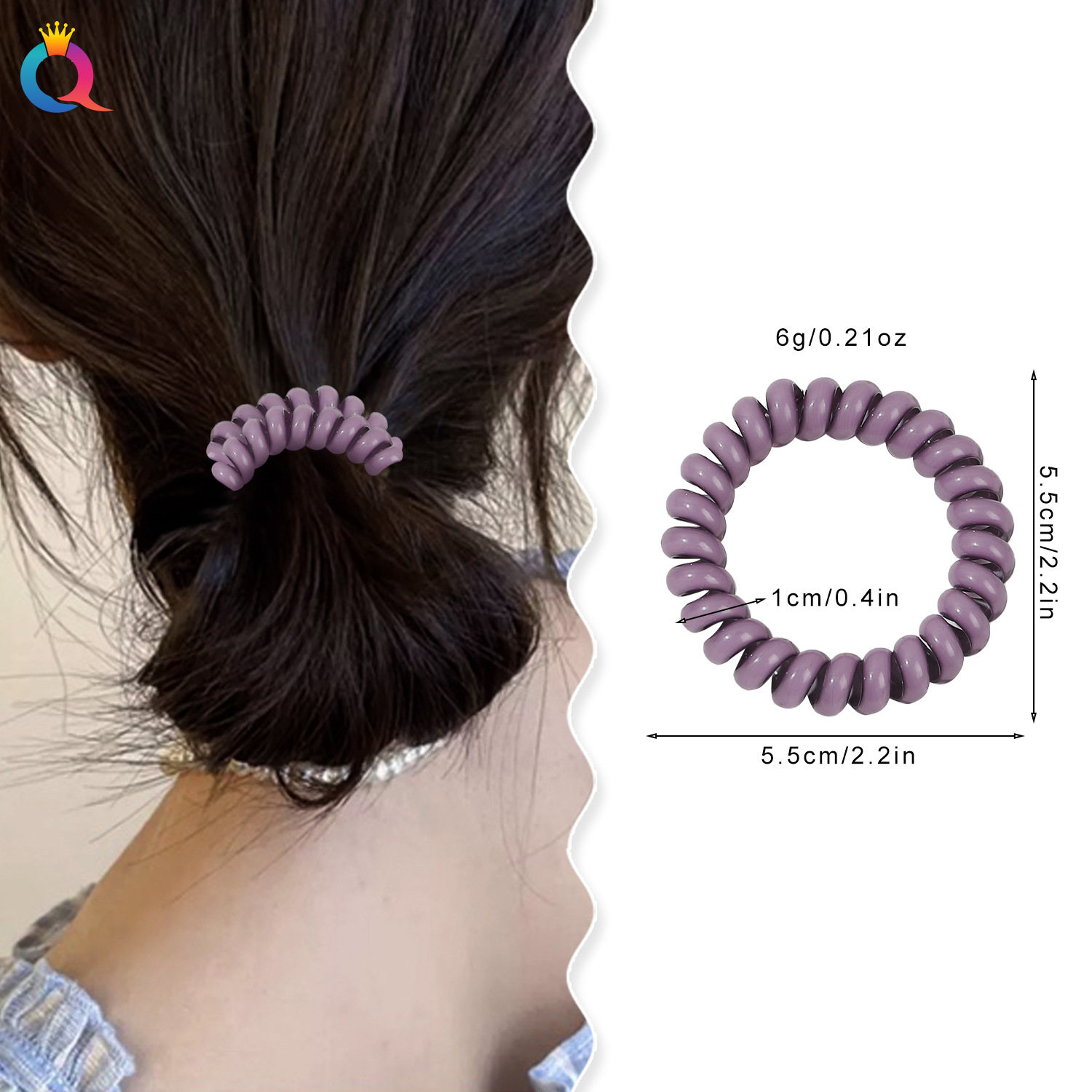 Qiyue Cross-border telephone line hair band, soft and elastic, fashionable, high-end and elegant for women, hair tie, hair band, hair accessory wholesale details Picture