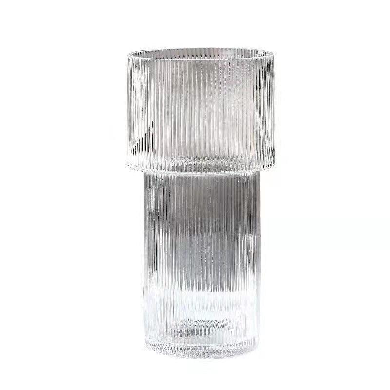 Wholesale of Nordic creative, simple and transparent glass vases, hydroponic flower arrangements, short and wide-mouthed living room decorative items Item Picture