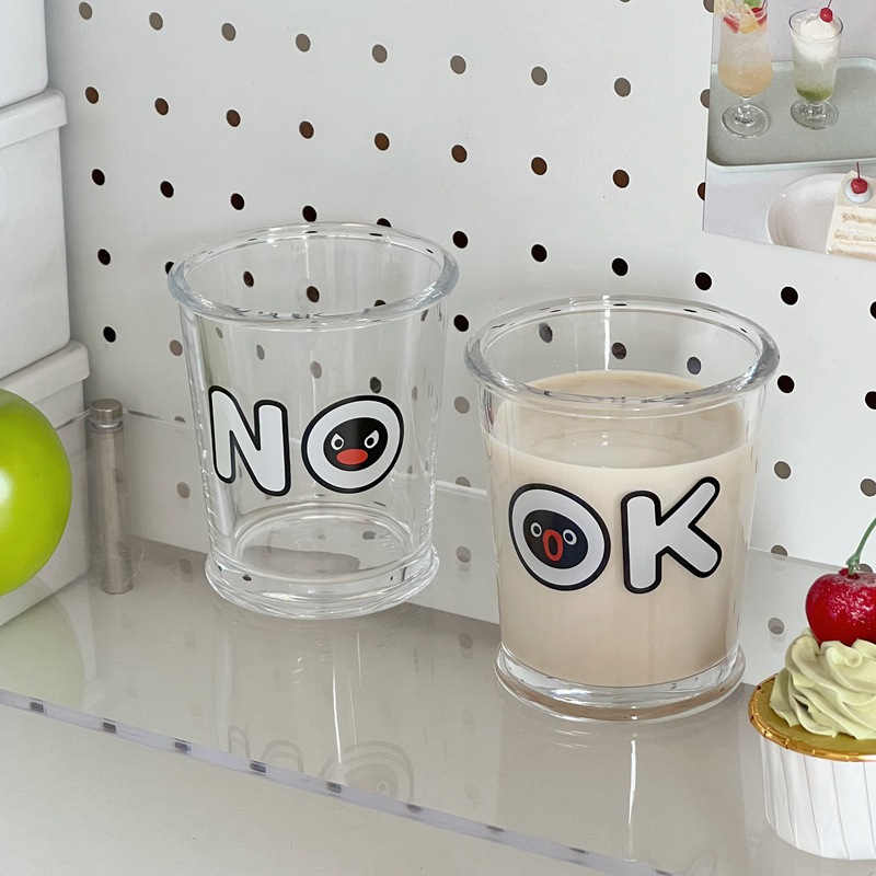 Simple ok water cups, household girls' milk cups, penguin cups, ins air-cooled brew cups, coffee cups, couple glass cups full figure