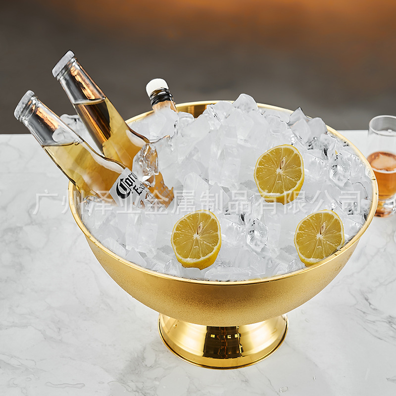 Cross-border 304 stainless steel champagne basin, ice bucket, large binder basin, ice granule bucket, party ice champagne, red wine and spirits basin Application Scenario