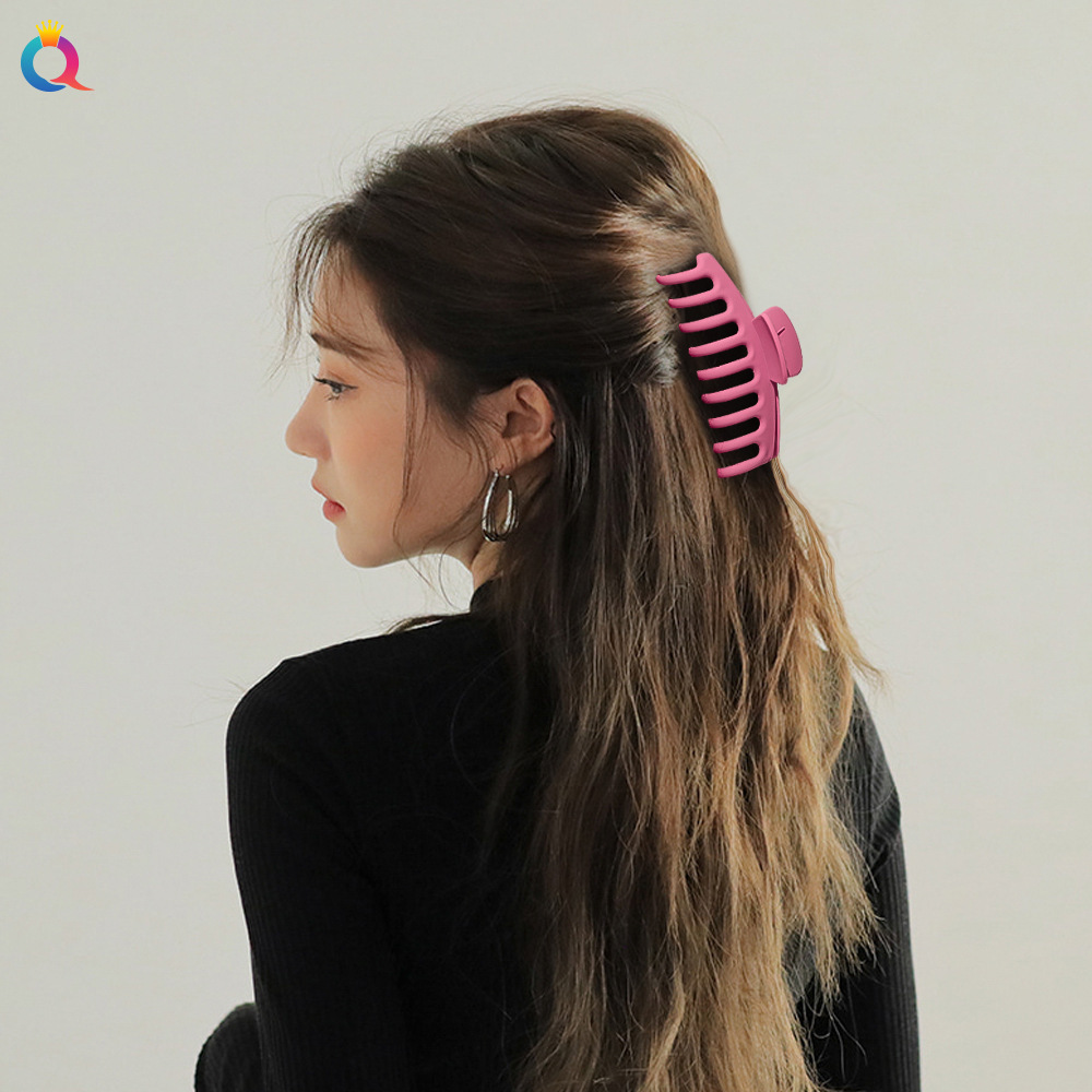 Qiyue Amazon matte keel hair clip, large coil hair clip, shark clip, high-end hair clip, hair accessory for women wholesale Specification drawing