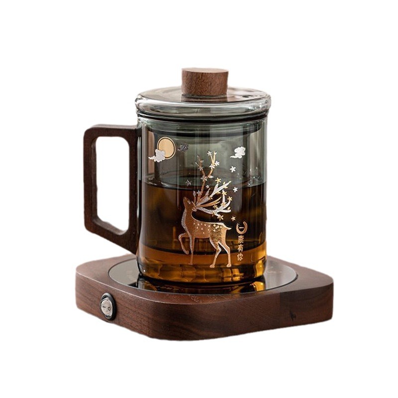 High borosilicate glass office tea cups, Japanese tea brewing cups, gift cups, high-end glass tea cups, tea water separation cups Item Picture