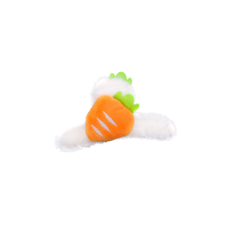 Cute carrot hairpins for women in autumn and winter, plush back of the head clips, headwear, updo hair clips, large shark clips, and hair clips Item Picture