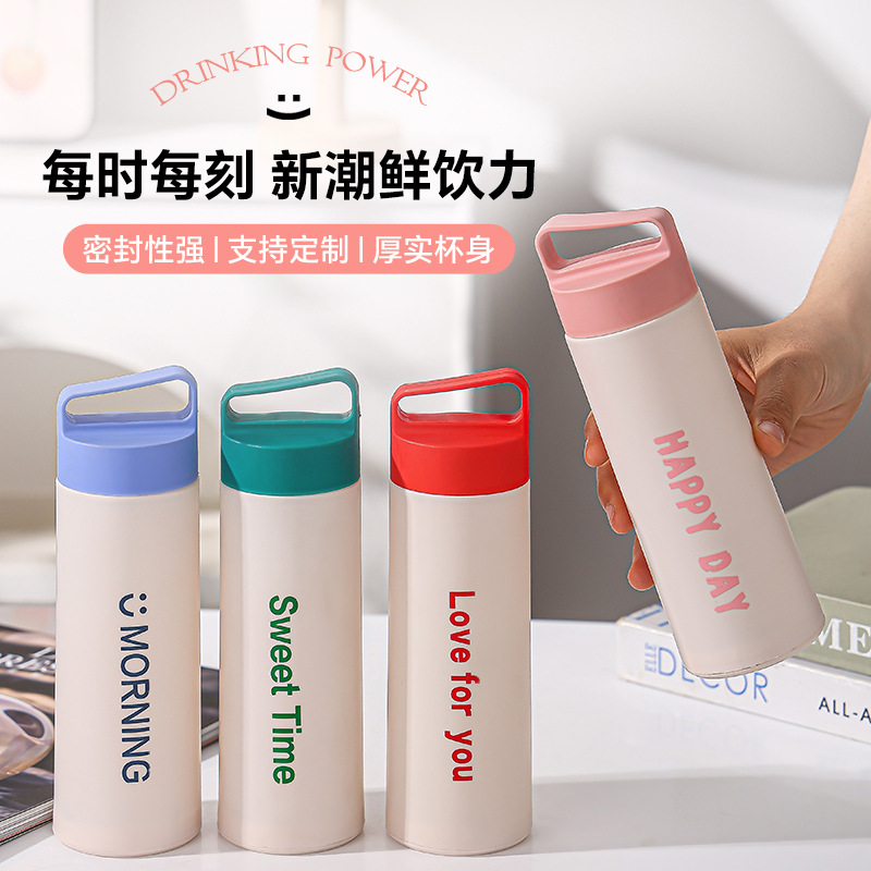 Fashionable and simple handle glass cups, water cups for male and female students and couples, promotional gifts for the opening anniversary, cups printed with logos details Picture