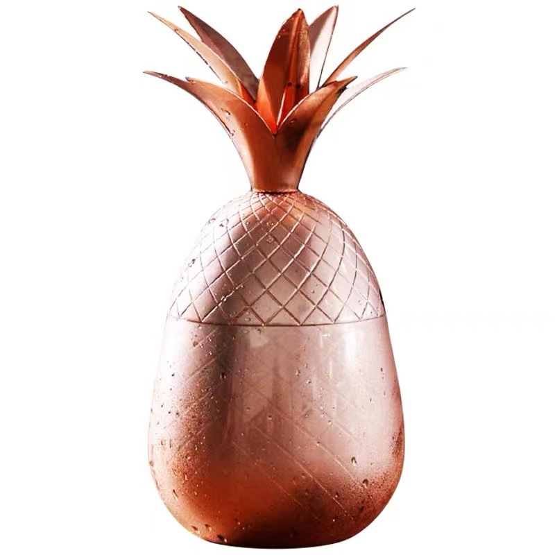 Pineapple cocktail cup, Moscow mule cup, stainless steel pineapple cup, metal beverage cup, creative cocktail cup Item Picture