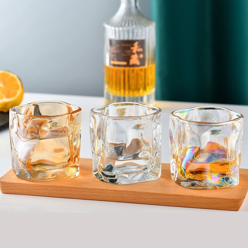 Irregular water cups, Ins-style handcrafted glass cups, creative cups, twisty cups, large heat-resistant rock cups, wine glasses details Picture