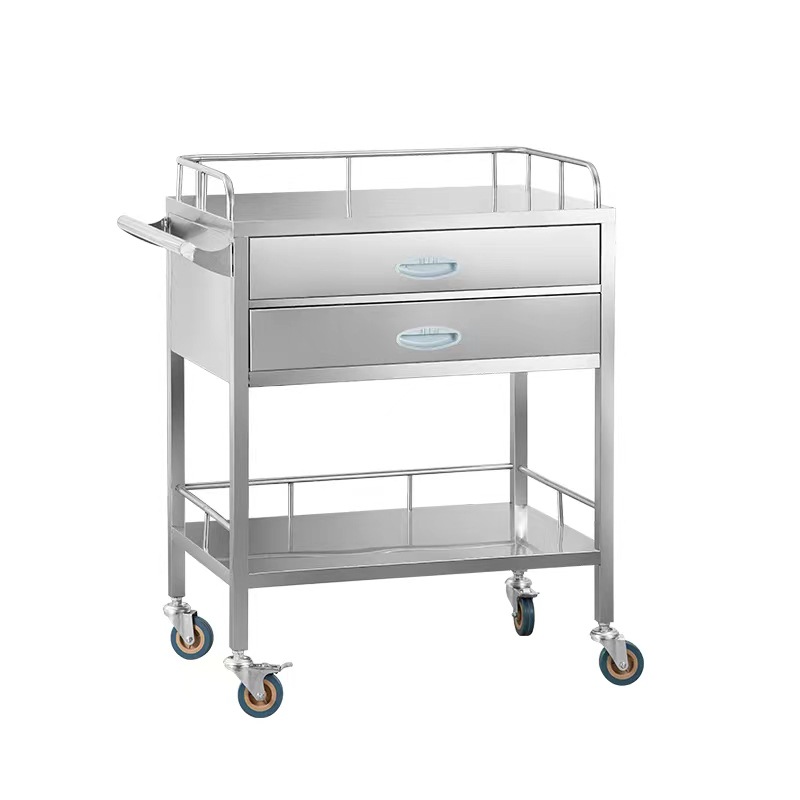 304 stainless steel drug delivery vehicle, medical rescue vehicle, hospital emergency anesthesia vehicle with drug dispensing tray, nurse's trolley Item Picture