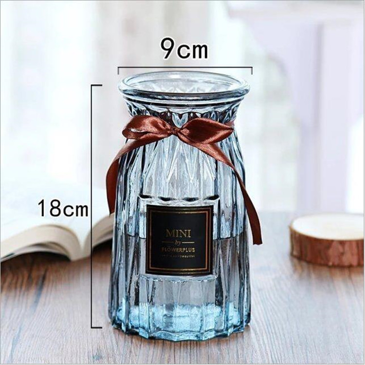Creative European-style vases, colorful vertical edge craft glass vases, living room hydroponic vases, decorative items, dried flowers and flower arrangements Specification drawing