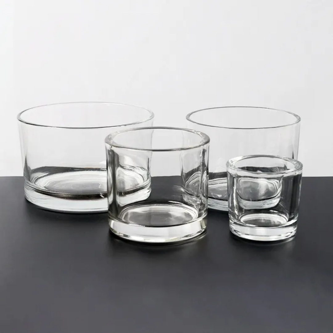 Wholesale scented glass cups, thickened transparent and simple candlesticks, homemade candle cups, household candle glass containers, empty cups Specification drawing