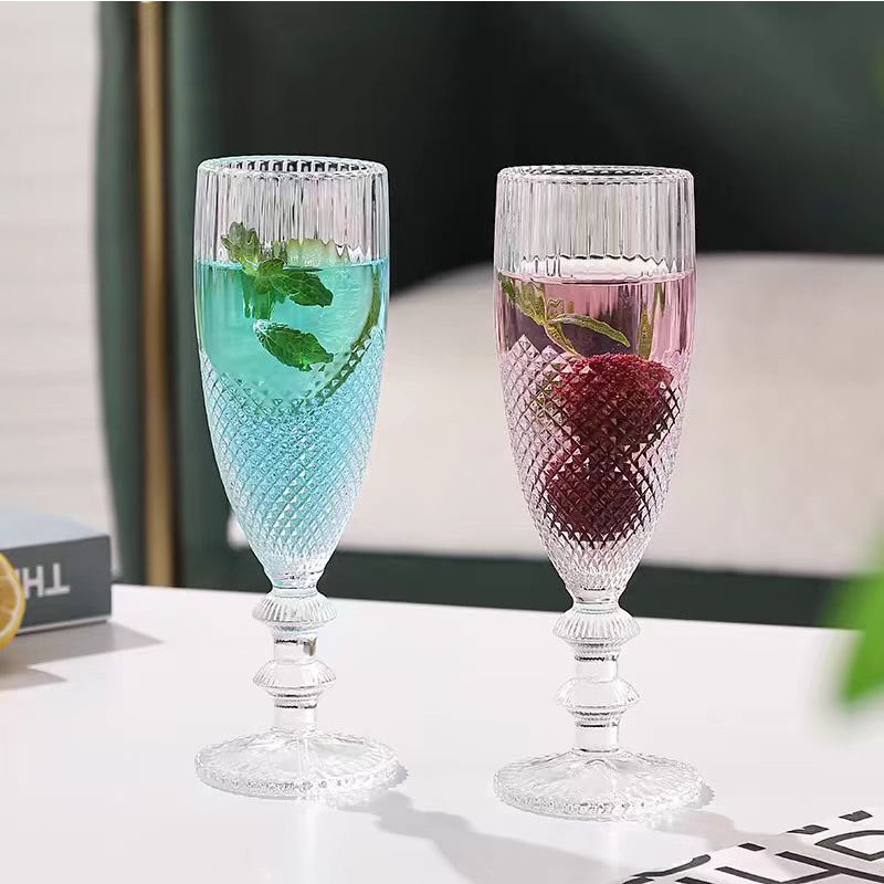 Foreign wine, fruit wine glass, diamond tall glass, wine, champagne glass, high appearance level, slightly tipsy cocktail glass, red wine glass Specification drawing