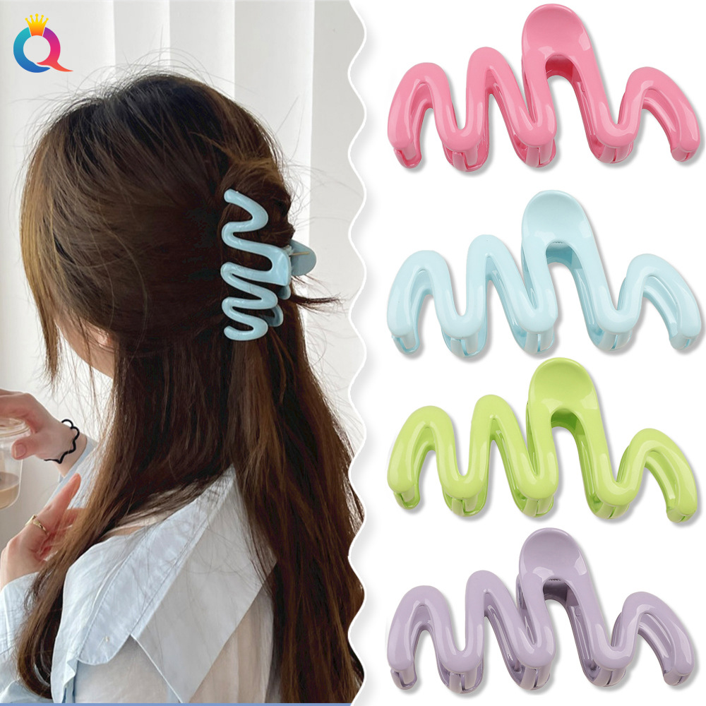 Qiyue Korean version wavy hair clip, ponytail clip, super large 13cm, updo hair clamp, shark clip, dopamine hair accessory, headwear Specification drawing
