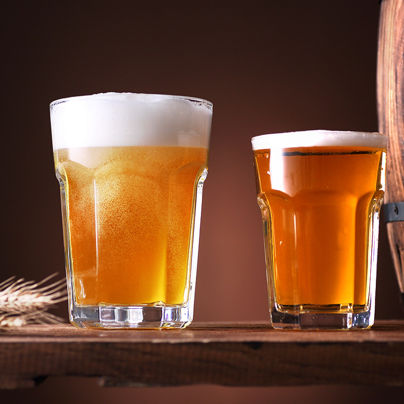 Jingjia Creative Hexagonal Fujia Cup Transparent Glass Beer Mug, Large Capacity Craft Draft Beer Cup wholesale with LOGO printing details Picture