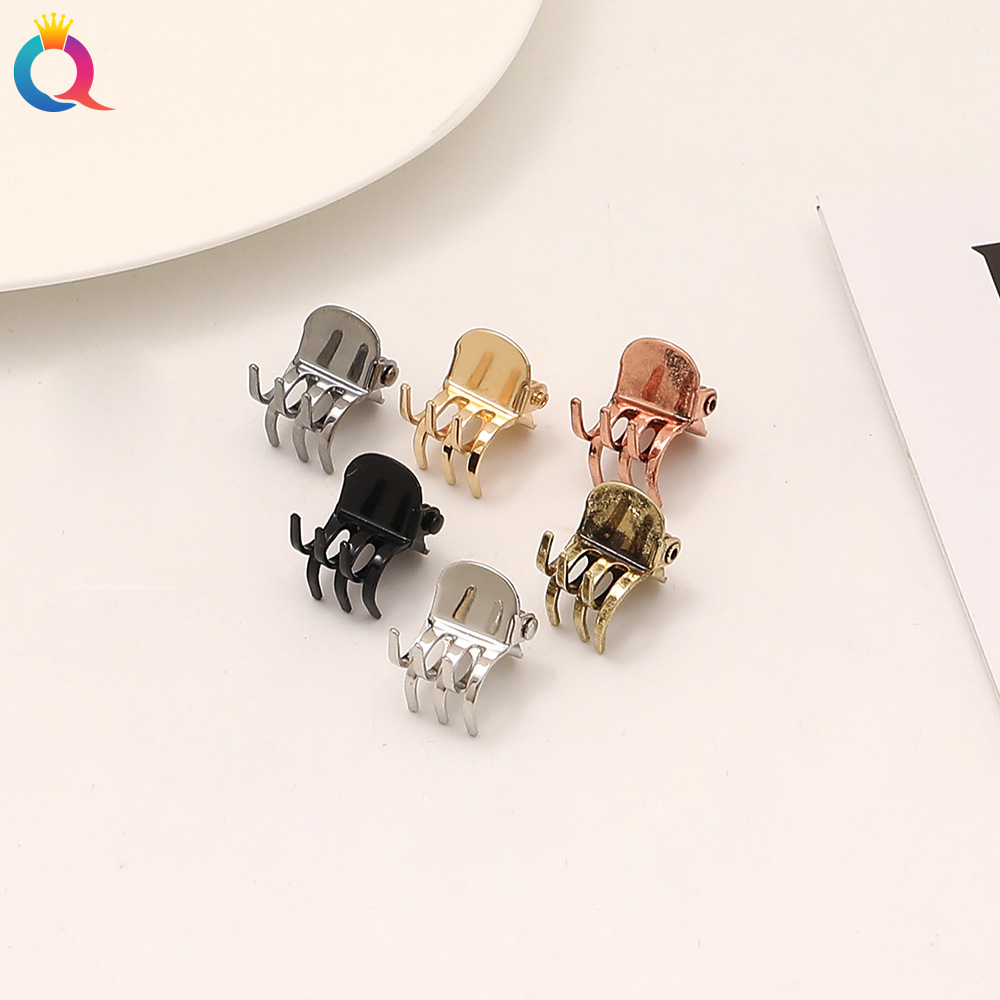 Qiyue Amazon Cross-border alloy small grab clip, popular bangs clip, metal broken hair side clip, hair clip headwear for women details Picture