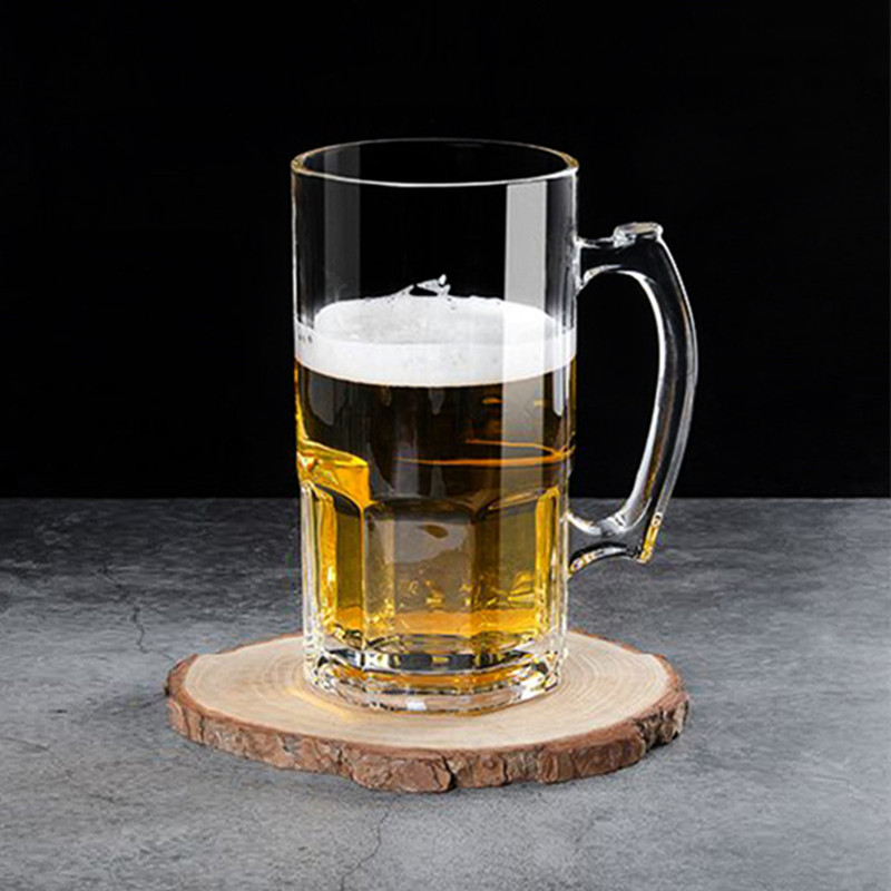Extra-large glass hero cup, large-capacity draft beer mug, bar handle cup, thickened extra-large beer mug 1L Specification drawing