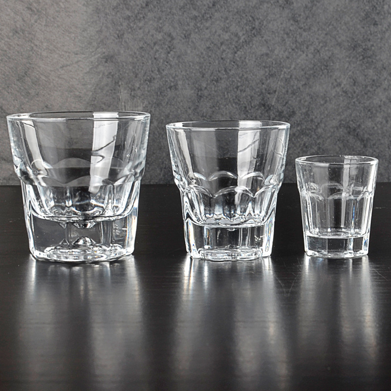 Water cups, octagonal cups, thick-bottomed glass cups, water drop lotus cups, foreign wine glasses, beer glasses, ktv bars, hotels, restaurants Specification drawing