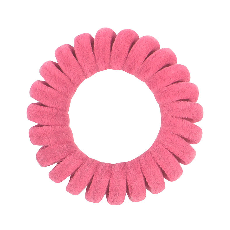 Qiyue Amazon flocking phone line hair tie, sweet girls' hair tie, high-elasticity rubber band hair tie wholesale Item Picture