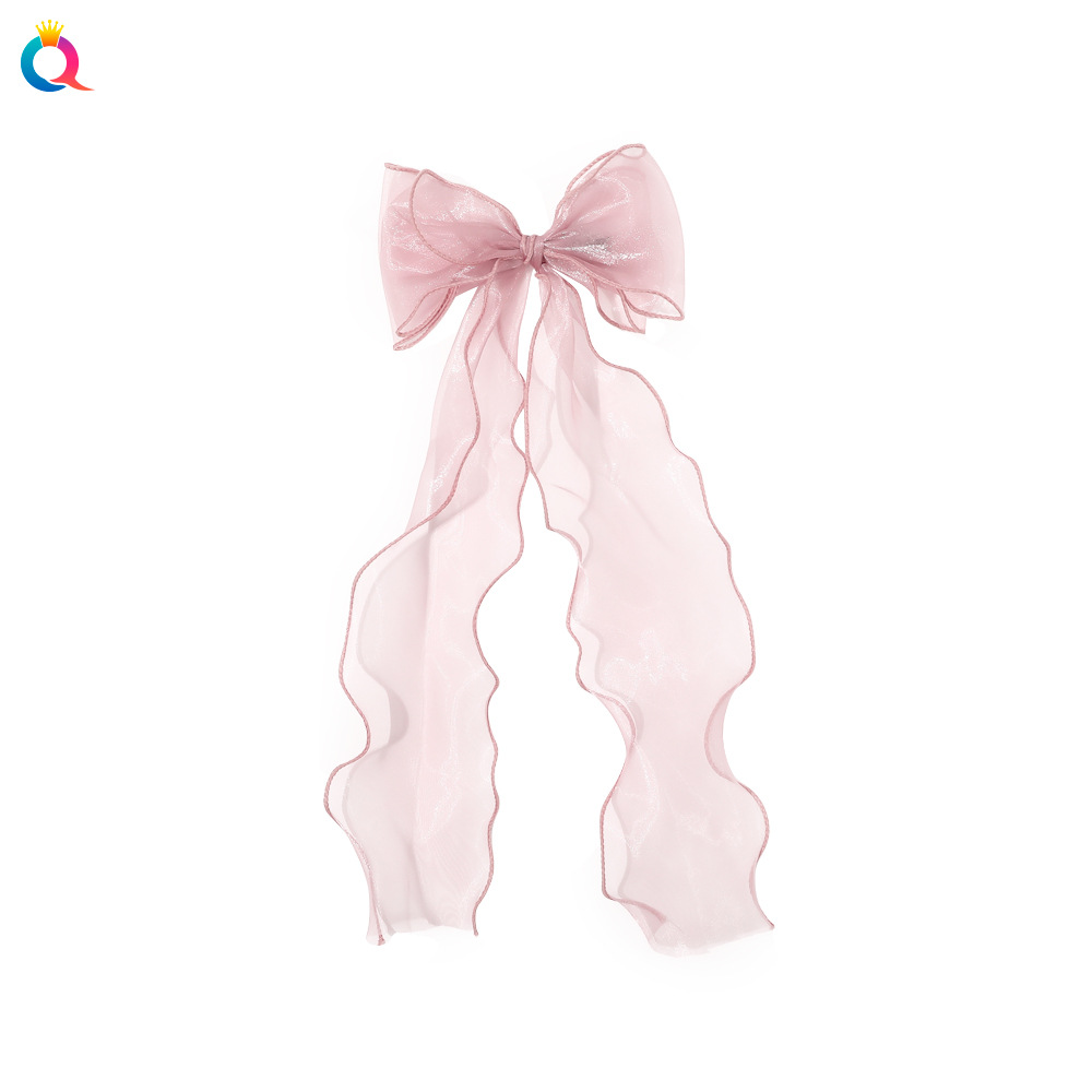 The new bow ribbon duckbill clip from Qiyue is super ethereal and breathable. It features a Japanese, Korean and European root gauze women's hairpin and hair accessory Item Picture