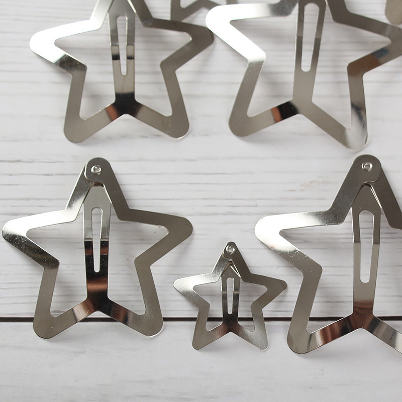 Cross-border star hair clips y2k Sweet and Cool Five-pointed Star bb clips Handmade hair clips diy base clips Hair accessories Wholesale hair accessory materials Application Scenario
