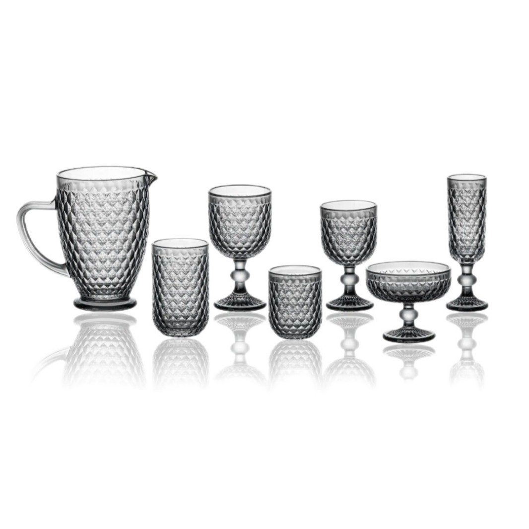 Factory direct sales of European-style crystal diamond original color glass cups, wine glasses, champagne cups, ice cream bowls, hotel household utensils Specification drawing