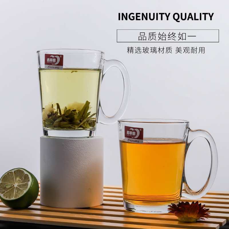 Thickened glass handle cups, transparent draft beer cups, household tea cups, Hite handle cups, beer handle cups, mugs wholesale Application Scenario