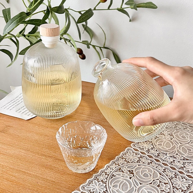 Wholesale of high-appearation-level glass empty wine bottles, self-brewed fruit wine, green plum and bayberry wine, portioned and sealed glass bottles Specification drawing