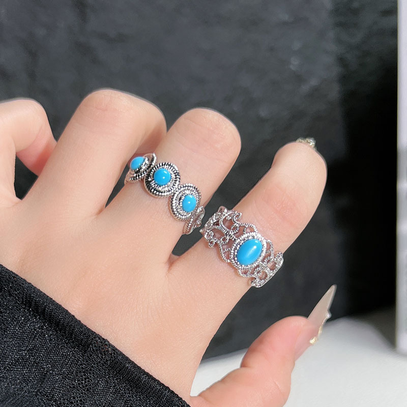 The Blue Pine trendy and elegant cross-border ring is a bestseller with a gender-neutral style. It features a fashionable ring with a hollowed-out pattern design Application Scenario