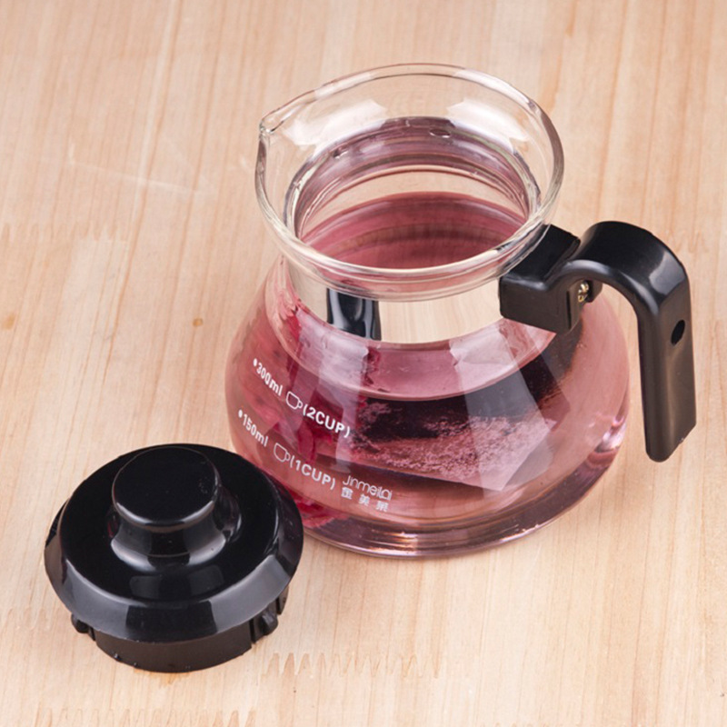 Jinmeilai direct-fire teapot, flower teapot, cold and hot dual-purpose water kettle, brewing teapot, heat-resistant glass water kettle, coffee kettle series details Picture