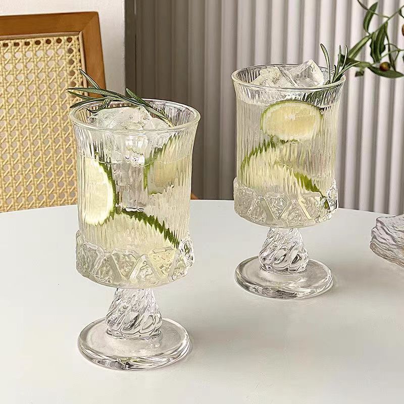 Whisky wine glasses, Nordic embossed glass highball glasses, home creative juice and red wine glasses and tableware Specification drawing