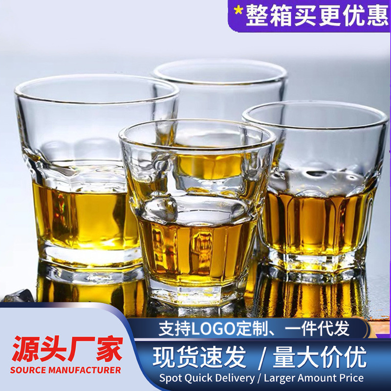 Xinmei wholesale tempered glass cups, octagonal cups, beer mugs, spirits and whisky cups for bars, KTVS and hotels full figure