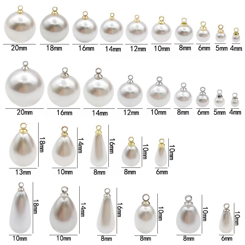 Simulated abs teardrop pearl pendant, diy necklace, bracelet, string, earrings, earring accessories, handcrafted material accessories full figure